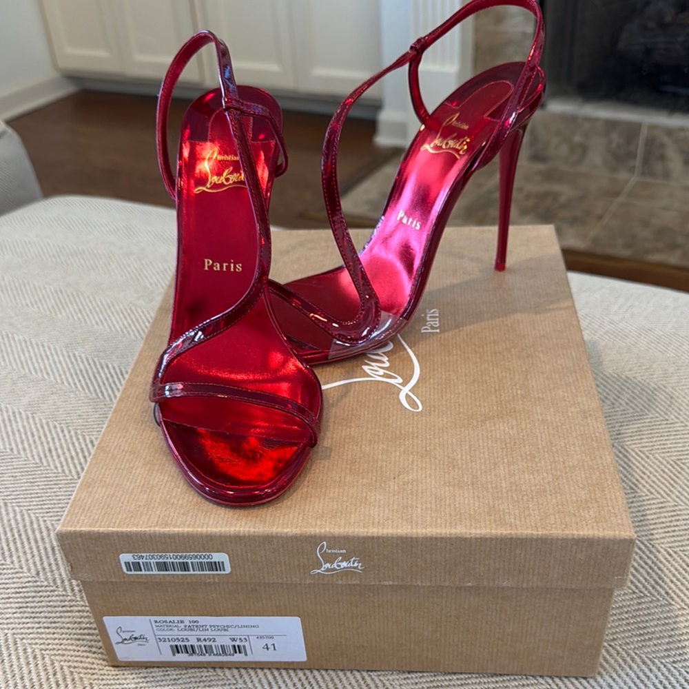 Authentic Like New! Christian Louboutin Psychic Rosalie 100 Red SZ41